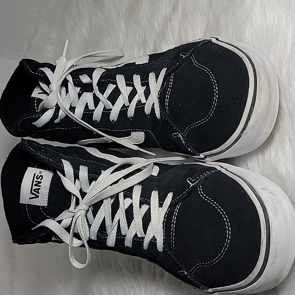 Vans Black and White High-Top Sneakers